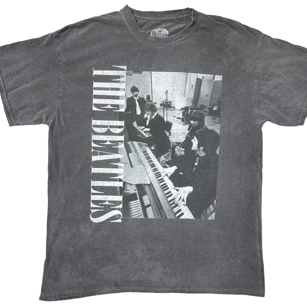 The Beatles Official Studio Session Graphic T-Shirt in Grey Unisex M/L - Picture 1 of 4